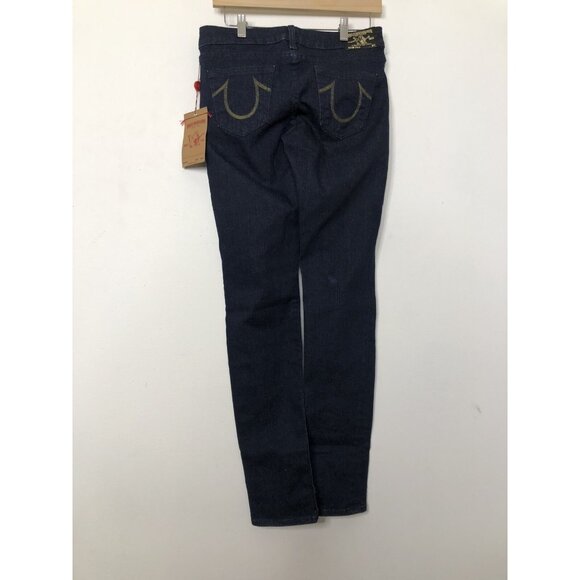 True Religion World Tour Stella Womens 28x32 Blue Denim Jeans Skinny NWT - Picture 3 of 8